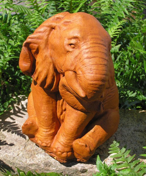 Elephant Statue for outdoor use Elephant Sitting Cast Stone Sculpture